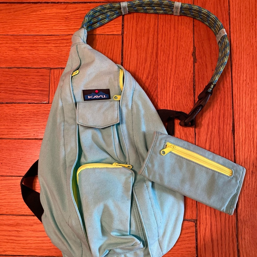 Kavu bag and matching wallet Tiffany Blue color